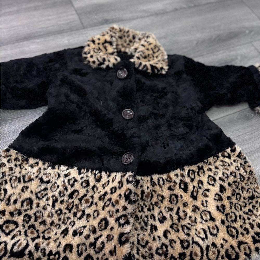 Leopard Print Kids Pea Coat